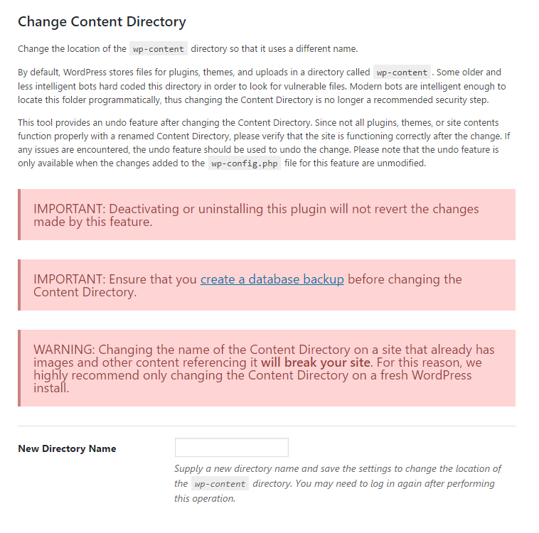 ithemes security change content directory