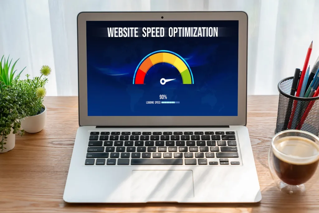 laptop showing a optimization bar