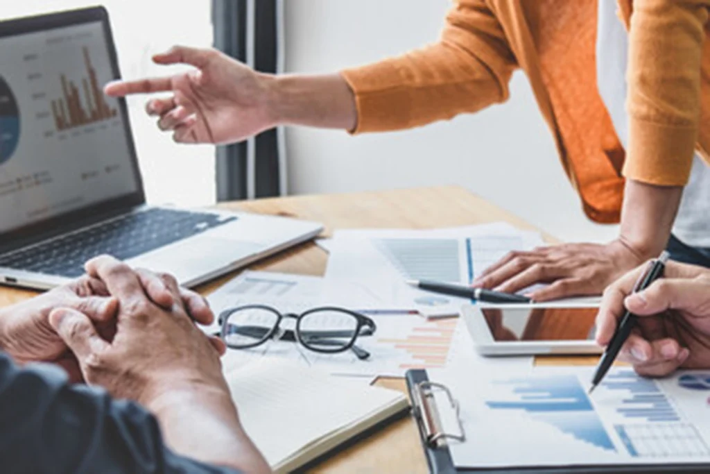 people working on content